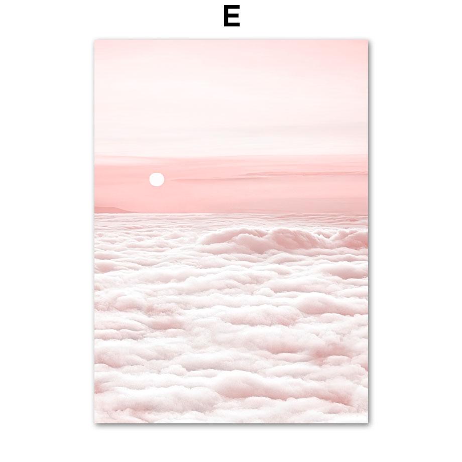 Oblak Tulipán Větrný mlýn Květ Jezero Pampeliška Rákos Pták Nástěnná Umělecká reprodukce Obraz na plátně Severský plakát Dekor Obrazy do obývacího pokoje