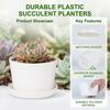 Plastic Succulent-Planter Minimalist Indoor Gardening Pot With Drainage Holes For Home Office Decor