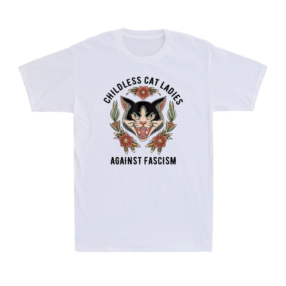 Childless Cat Ladies Against Fascism Funny Cat Feminist Pro-Choice Gift T-Shirt S разноцветный