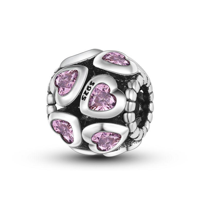 Original Bracelet Charms Copper Heart Shape Series Charms Beads For Women Fashion Diy Jewelry Gifts Making