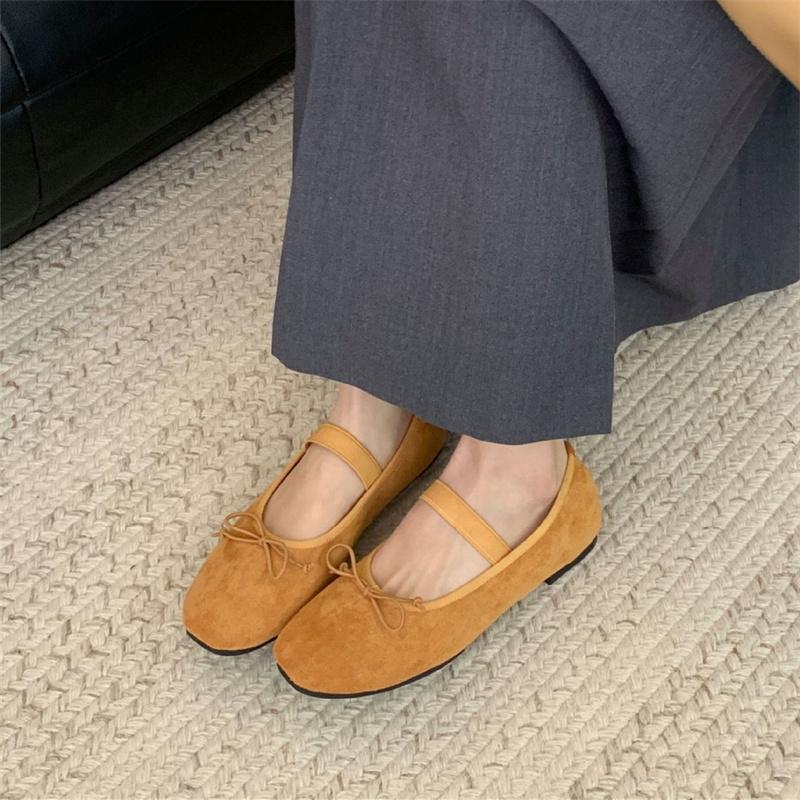 Fashion IPPEUM Velvet Ballet Flats Red Round Toe Mary Janes 2025 New Summer Ballerinas Shoes Mujer