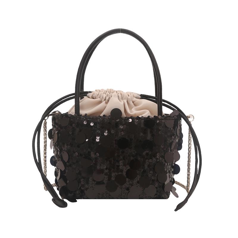 Autumn 2025 Trendy Sequined Women's Versatile Handheld/Chain Crossbody Bucket Bag