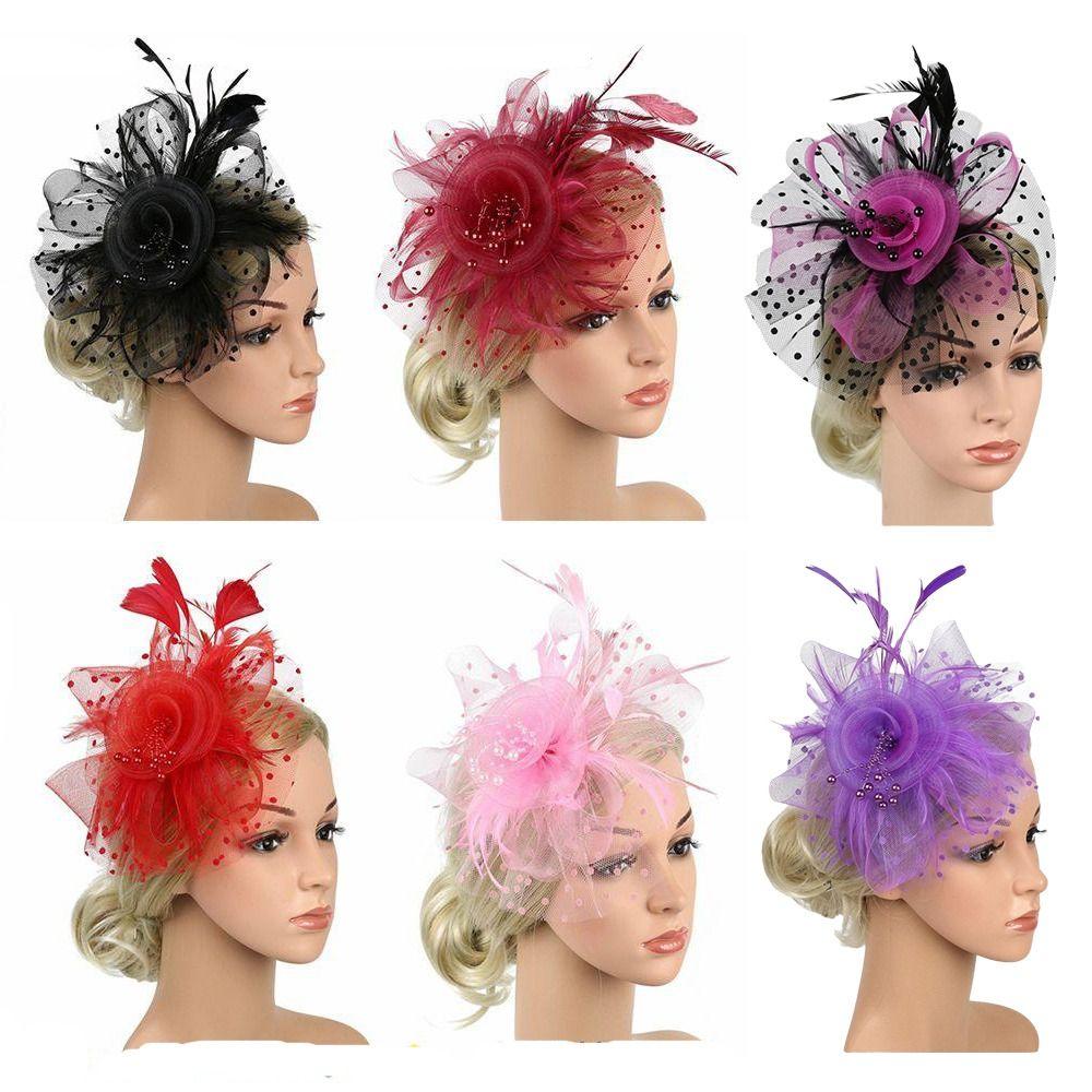 Elegant Tea Party Mesh Hair Band Exquisite Bride Headdress Feathers Fascinator Hat  Dance Show
