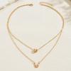 Metal Butterfly Love Necklace, European and American Simple Niche High-end Double-layer Stacked Collarbone Chain Accessories