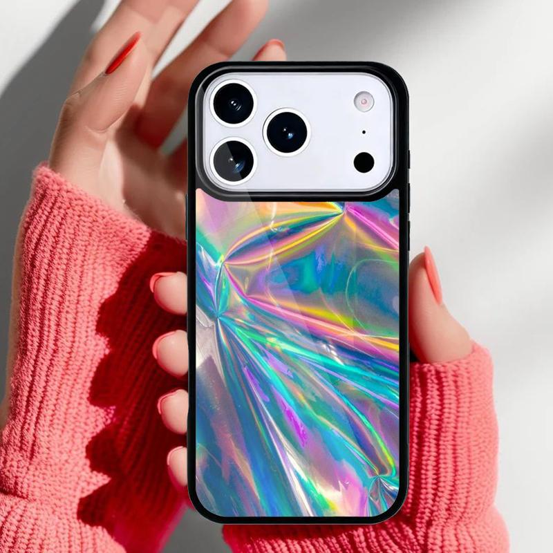 Holographic Dope Trippy Print Phone Case for iPhone 17 16 15 14 13 Pro Max Back Cover for 12 11 Pro Coque