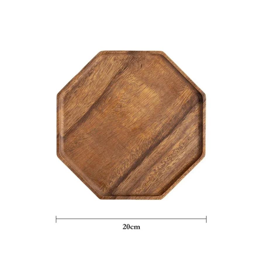 Innovative Literary Wooden Tray Octagonal FruitCoffee Sushi Snack Snack Tray ConvenientDecoration For HomeKitchen And Restaurant