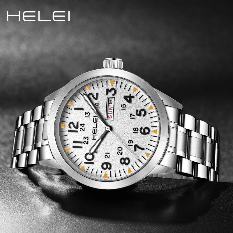 Mens Watch Classic Tactical Analog Quartz Watches Luminous Markers Day & Date Waterproof Casual Dress Watch