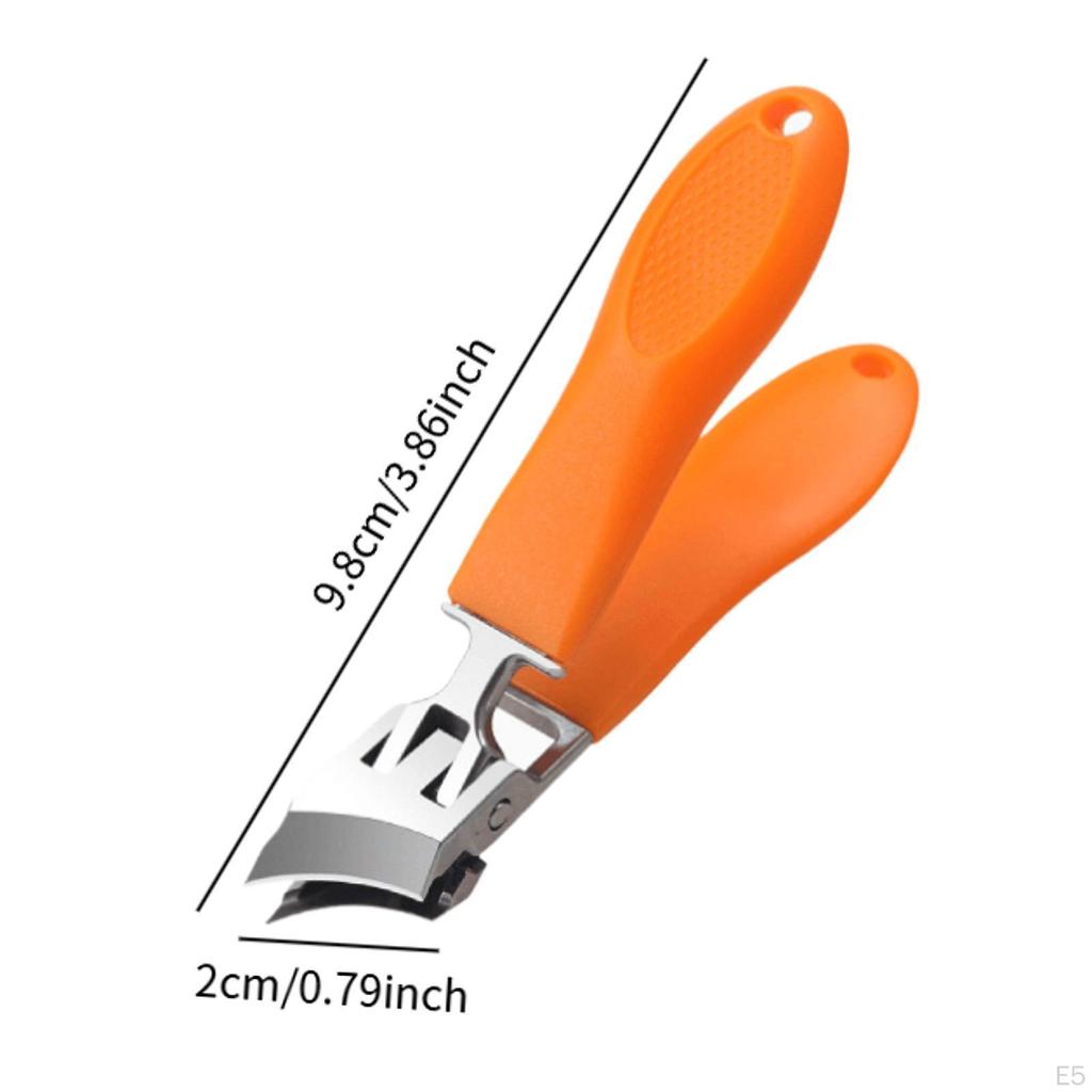Angled Nail Clippers, Wide Jaw Opening, Long Handle for Elderly, Stainless Steel Curved