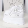 10CM 12CM Air Mesh Leather Breathable Pumps Summer Fashion Chunky Sneaker Heels Sandals Platform Wedge Hollow Shoes