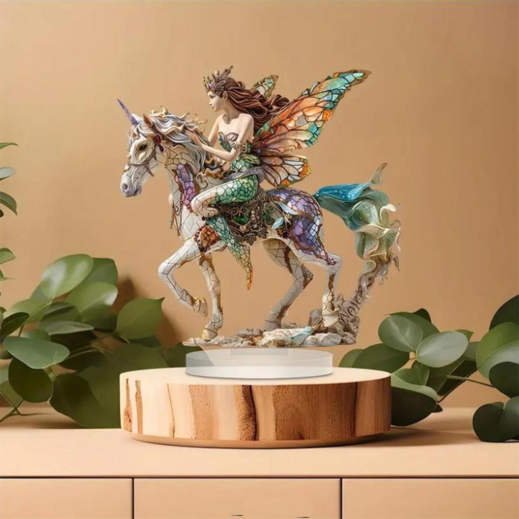 Jízda na koni Motýlí víla Znamení Roztomilá figurka Socha Stolní umění Sochy pro Domov Stolní Vnitřní Dekorace