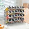 4 Tier  Container Holder Carbon Steel Cupboard Storage Shelf Non-Slip Spice Seasoning Organizer for Small Can Storage