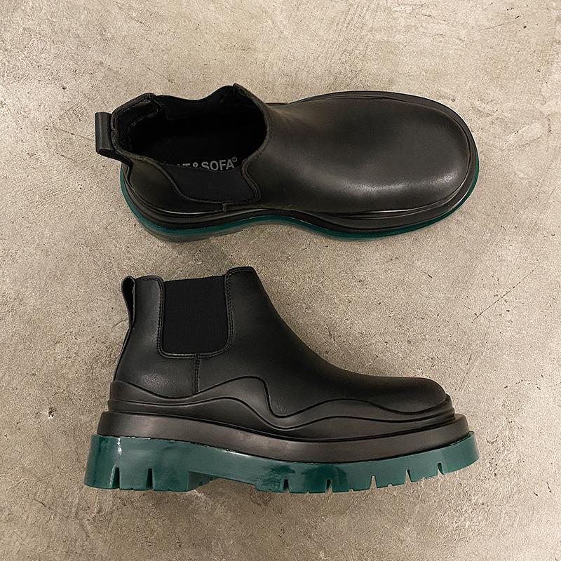 

Chelsea Martin Boots Men s British Black Green Bottom Medium Locomotive Cigarette Boots Men s Trendy Short Boots 44 зелёный