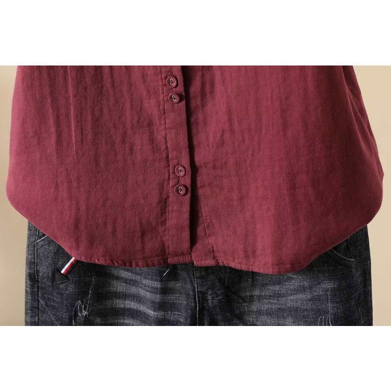 Double Layer Cotton Short Sleeved Shirt Women's Loose Sun Protection Design Niche Jacket Pure Cotton Loose Versatile Top Blouses & Shirts