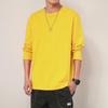 Men Long Sleeve Cotton Top Breathable Fabric Regular Fit Solid Colors Casual Wear