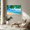 Blue Ocean Beach Scenery Canvas Painting Frameless Home Decor Suitable for Living Room Bedroom for Friends and Family Gifts