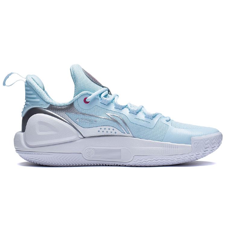 Li Ning Speed 9 Cushioning Slip Resistant Abrasion Resistant Rebound Low top Basketball Shoes Men's Blue Silver ABPT001-6