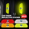 4pcs Car Reflective Strip Stickers Door Open Warning Safety Tape For M3 M5 X3 E93 F10 F20 F30 F40 F15 F25 F26 F31 F49 F86