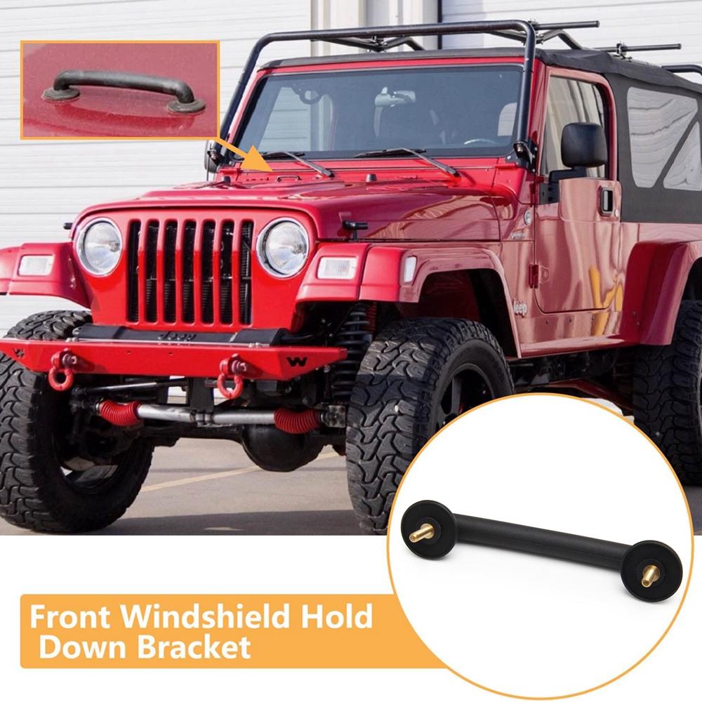 Car Windshield Bracket Handle  Loop Accessories For Jeep Wrangler JK TJ 1997-2017 Hold Down Bracket Strap Hood