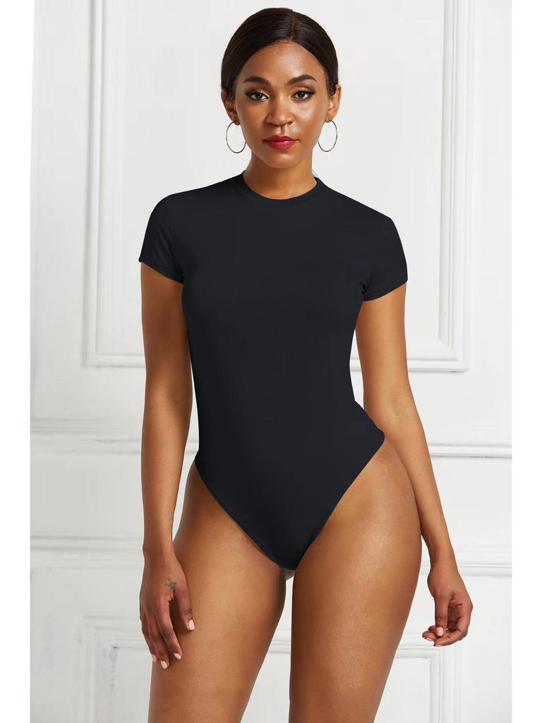 Bestseller Europäischer & Amerikanischer Einfarbiger Rundhals-Body - Body Shaper Basisschicht