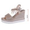 Women Ladies Fashion Wedges Platforms Crystal Pearl High Heels Shoes Sandals