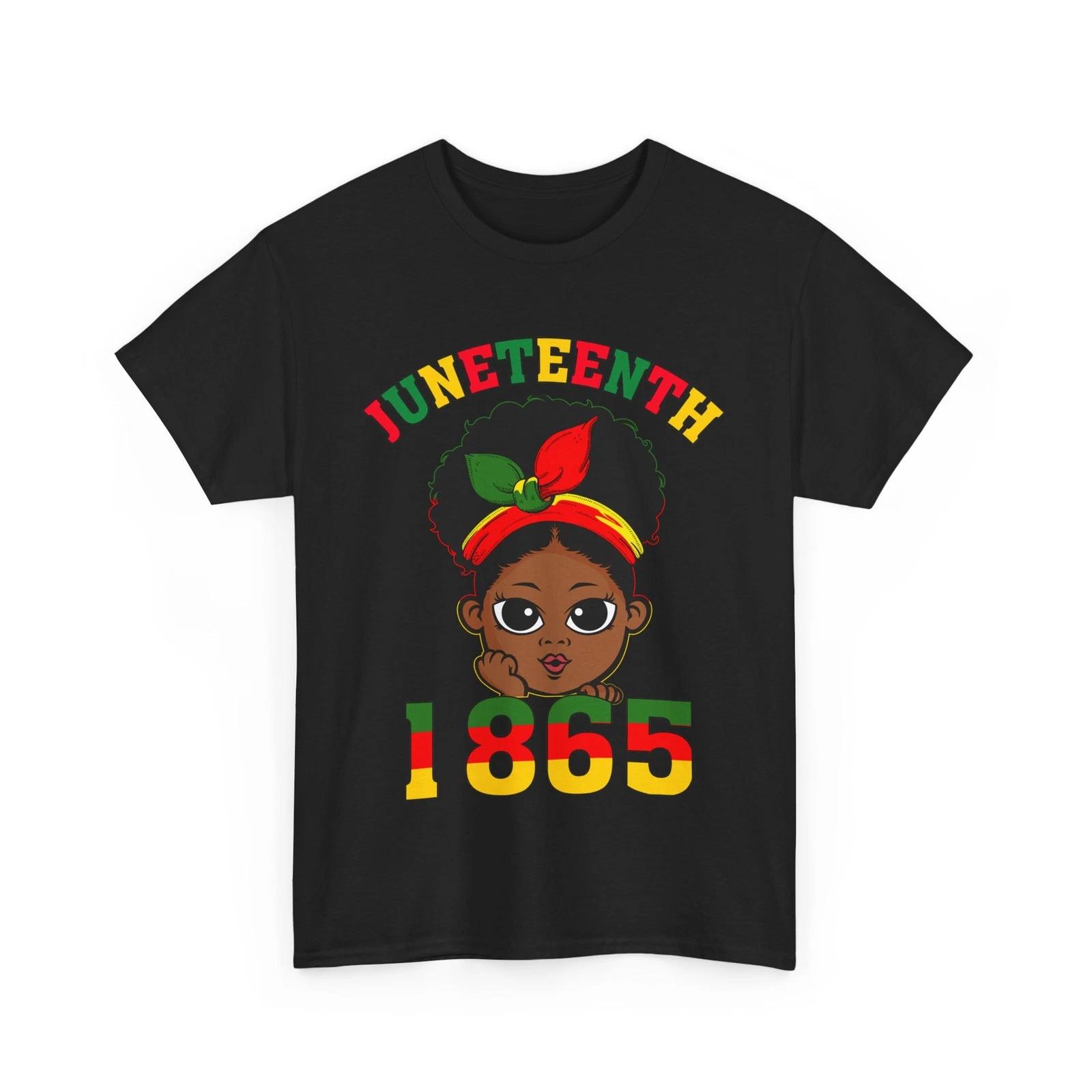 Juneteenth Shirt, Afro Natural Hair Woman T-shirt, June 19, 1865 Girls T-shirt L