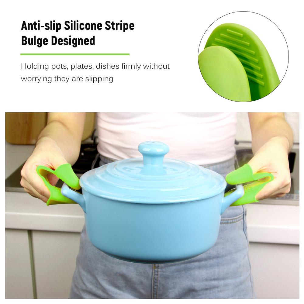 2pcs Mini Oven Mitts Silicone Mitt Cooking Pinch Mitts Heat Insulation Heat Resistant Finger Protector Pinch Grip