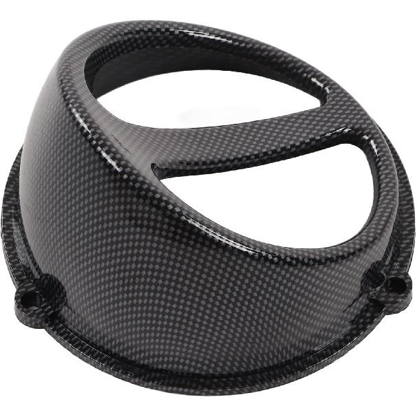 Motorcycle Air Scoop Cover, ABS Material Carbon Fiber Style Motorcycle Engine Cooling Fan Cover Replacement for GY6 125cc 150cc 152QMI 157QMJ