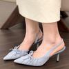 Fashion Women High Heels Sandals Bow Pointed Toe Shallow Sexy Heeled Shoes Summer Elegant Pumps Fashion Designer