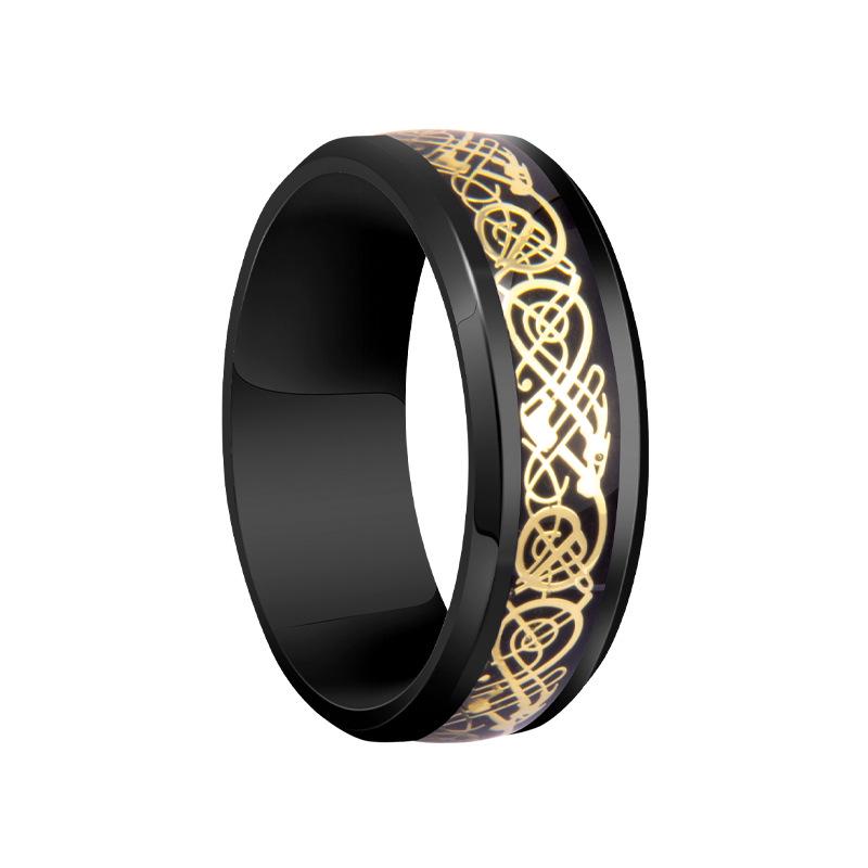 24 New Dragon Pattern Men's Ring – Trendy and Popular Design