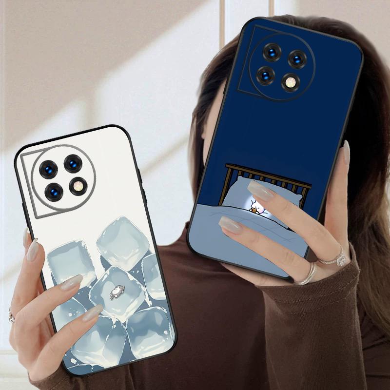 Cartoon Ice Cat For OnePlus 8 9 11 12 13 10 Pro 9RT 8T 12R Ace 3 5 2V Nord CE 2 4 Lite N20 SE 30 N200 silicone soft phone case