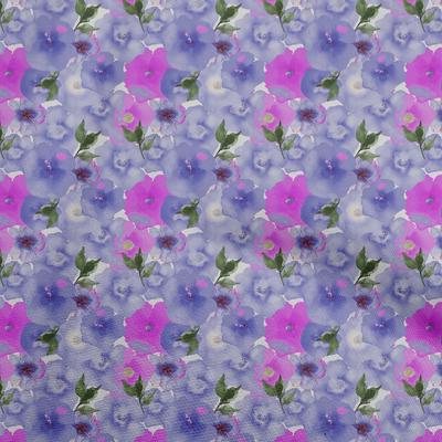Baumwoll-Flex Mittelblau Stoff Aquarell Floral Nähhandwerksprojekte Stoffdrucke pro Yard 40 Zoll