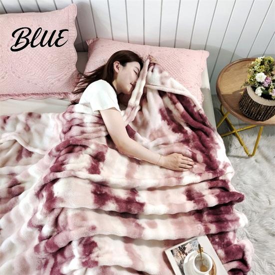 Plüsch-Überwurf 3D-Blasen-Decke Tie-Dye Kunst-Kaninchenfell-Textur Tragbar Büro-Nickerchen Fleece Weich Warm Gemütlich Dekorative Abdeckung für Couch Sofa Bett