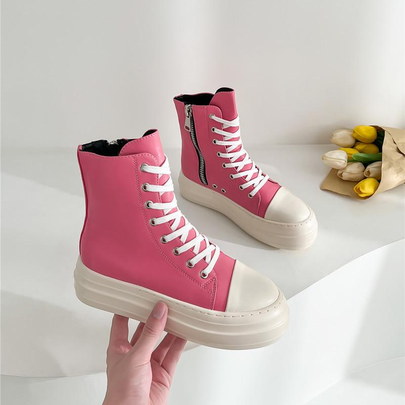 Maogu Female Women Black Shoes On Platform Luxury Spring 2024 Sneakers Ladies Ankle Boots Women's Vulcanize Canvas Sports Boot