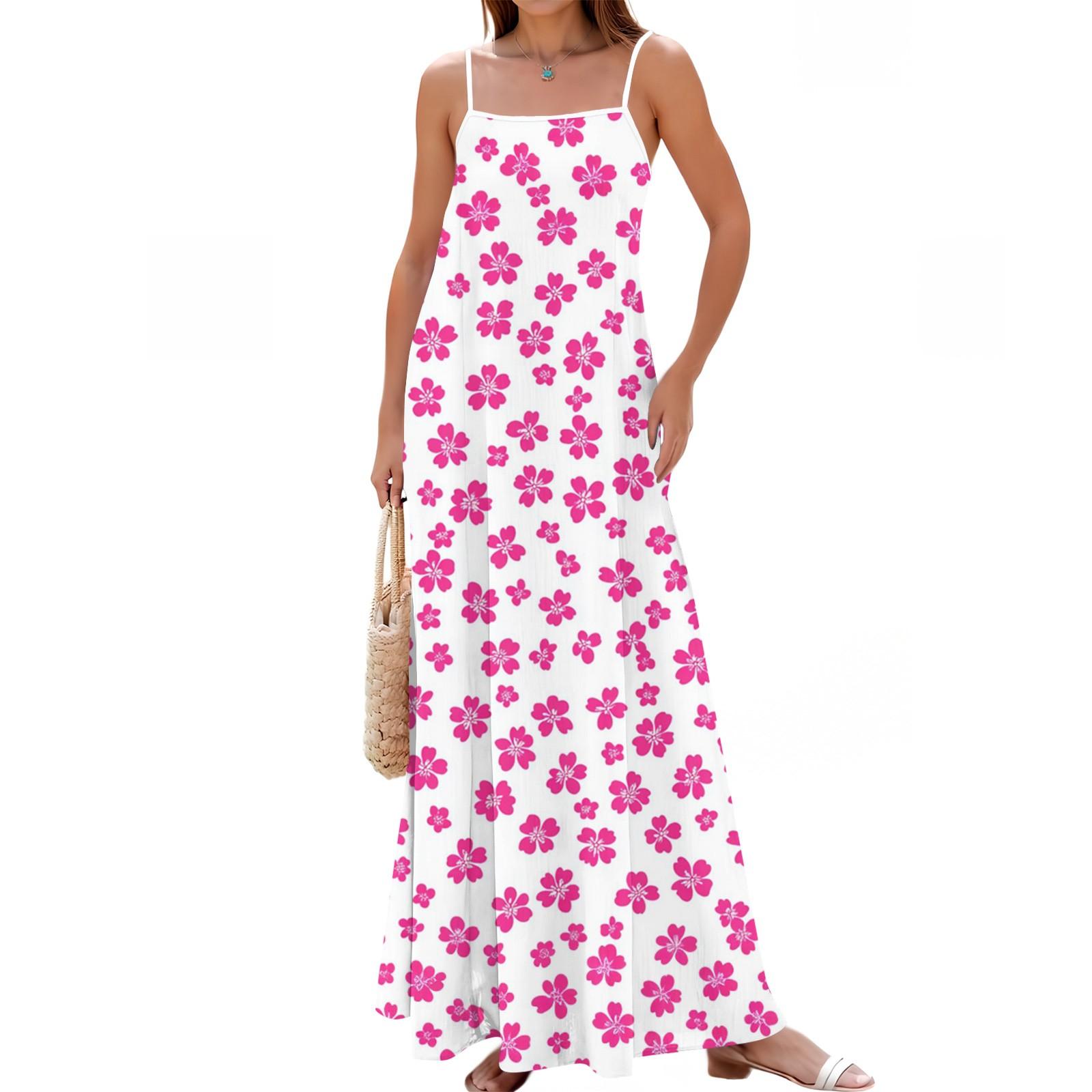 

Женское весенне-летнее повседневное модное длинное платье с регулируемыми подтяжками и принтом XL