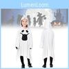 Disfraz de Cosplay de Fantasma Blanco Para Niños Con Guantes Elegantes Perfecto Para las Festividades de Halloween