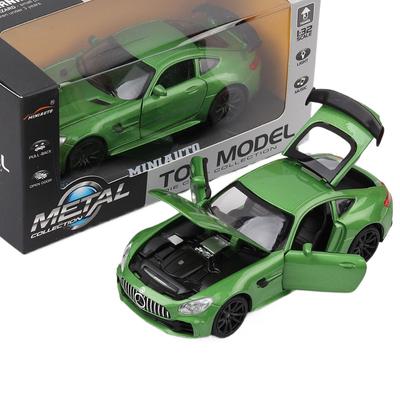 1/32 BENZ AMG GTR Modelo de Carro de Brinquedo Metal Brinquedo Carro Esportivo Brinquedos com Som e Luz Puxar para Trás Modelo de Carro Mustang Brinquedos Infantis Presentes para Meninos