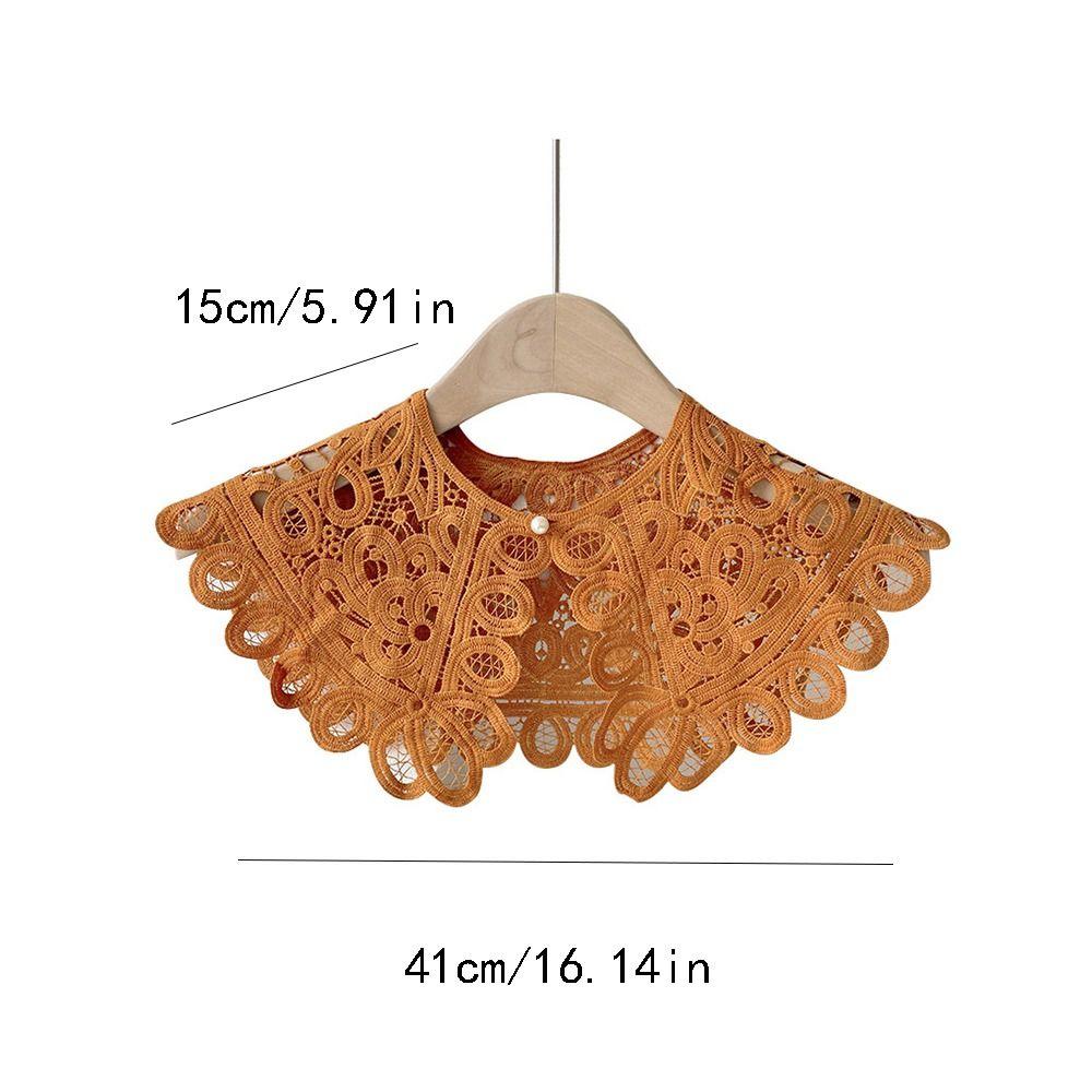 Perfect Match Doll Collar Lace Fake Collar Dress Decorative Shoulder Pearl Decoration Shirt Collar Round Neck Detachable Knitted Shawl