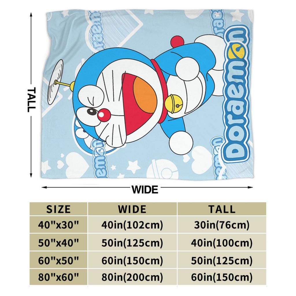 Doraemons Blankets Blue Robot Cat Warm Graphic Plush Throw Blanket For Girls Boys Outdoor Flannel Bedspread Bed Cover