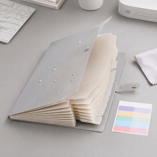 Thickened PP File Folder Expanding Folder, Waterproof A4 Letter Size Document Compact Organizer Organizer, Portable Receipt for School And Office