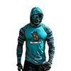 Men's Casual Hooded Long Sleeve Raglan Color-Block Sun Top with Halloween Print (Without Glasses)