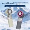 Portable Neck-Hanging Mini Fan: Silent, Foldable, Long Battery Life, Digital Display, Ice Compress Cooling Technology