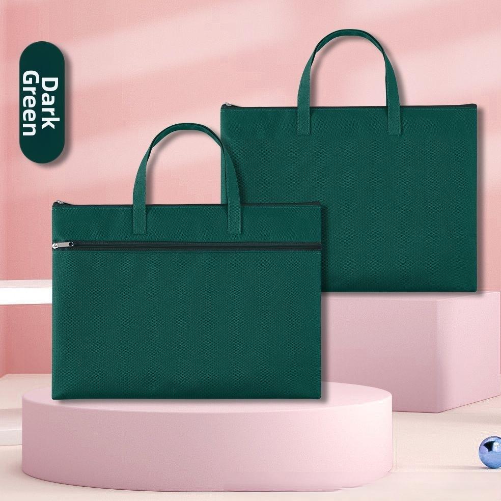 

A4 waterproof large-capacity tutoring storage bag, handheld document bag, student,storage bag documents file темно-зеленого