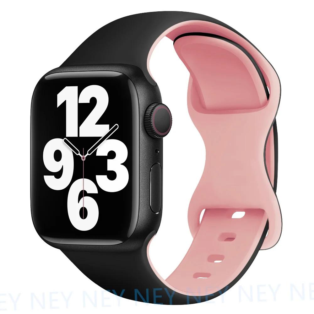 Silicone Strap For Apple Watch Band 45mm 44mm 40mm 41mm 49mm 38mm 42 Correa Bracelet iWatch series 6 ultra2 7 8 9 se 44 mm band
