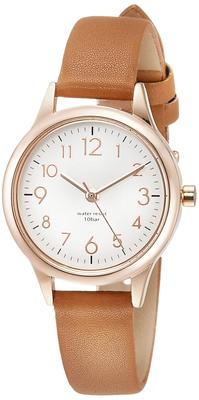 Waterproof Juvia Analog Leather Strap Brown [Fieldwork] ST257p-4 Women's