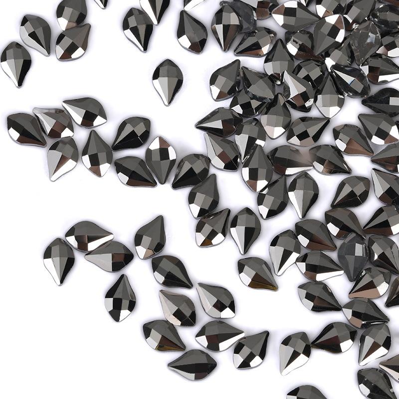 Mine Black Electroplating Color Nail Art Flat Bottom Jewelry Special-Shaped Diamond Diy Manicure Nail Ornament Nail Art Diamond