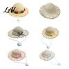 Cappello di Paglia Morbido con Cappello Gatto in Pizzo Protezione Solare Estiva per Animali Domestici Cane Gatti Carini Cani Piccoli Passeggiate all'Aperto
