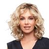 Perruque bouclée blonde dorée élégante: Options Européennes et Américaines Longues ou Courtes avec Raie au Milieu et Permanente Fleur de Poirier Tendance
