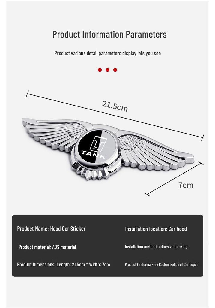 Tank 500 hi4t/300/400/700/800 Engine Hood Emblem Car Logo Sticker