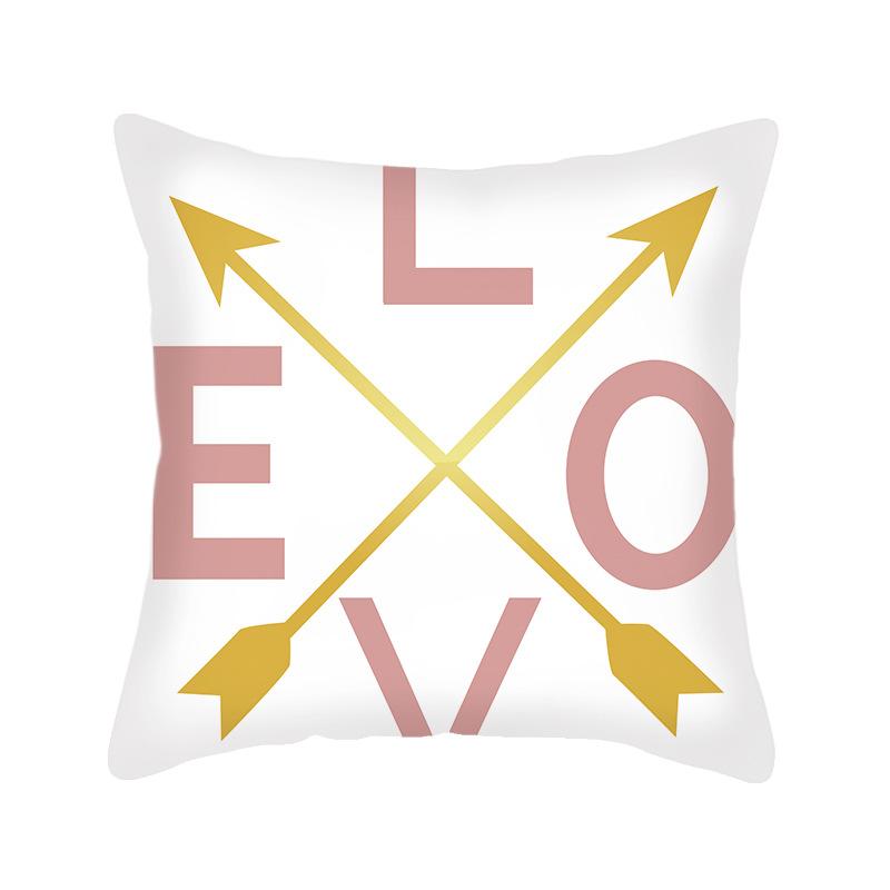 Ins Nordic Style Short Plush Linen Pillowcase Single-sided Printed Cushion Cover Pillowcase