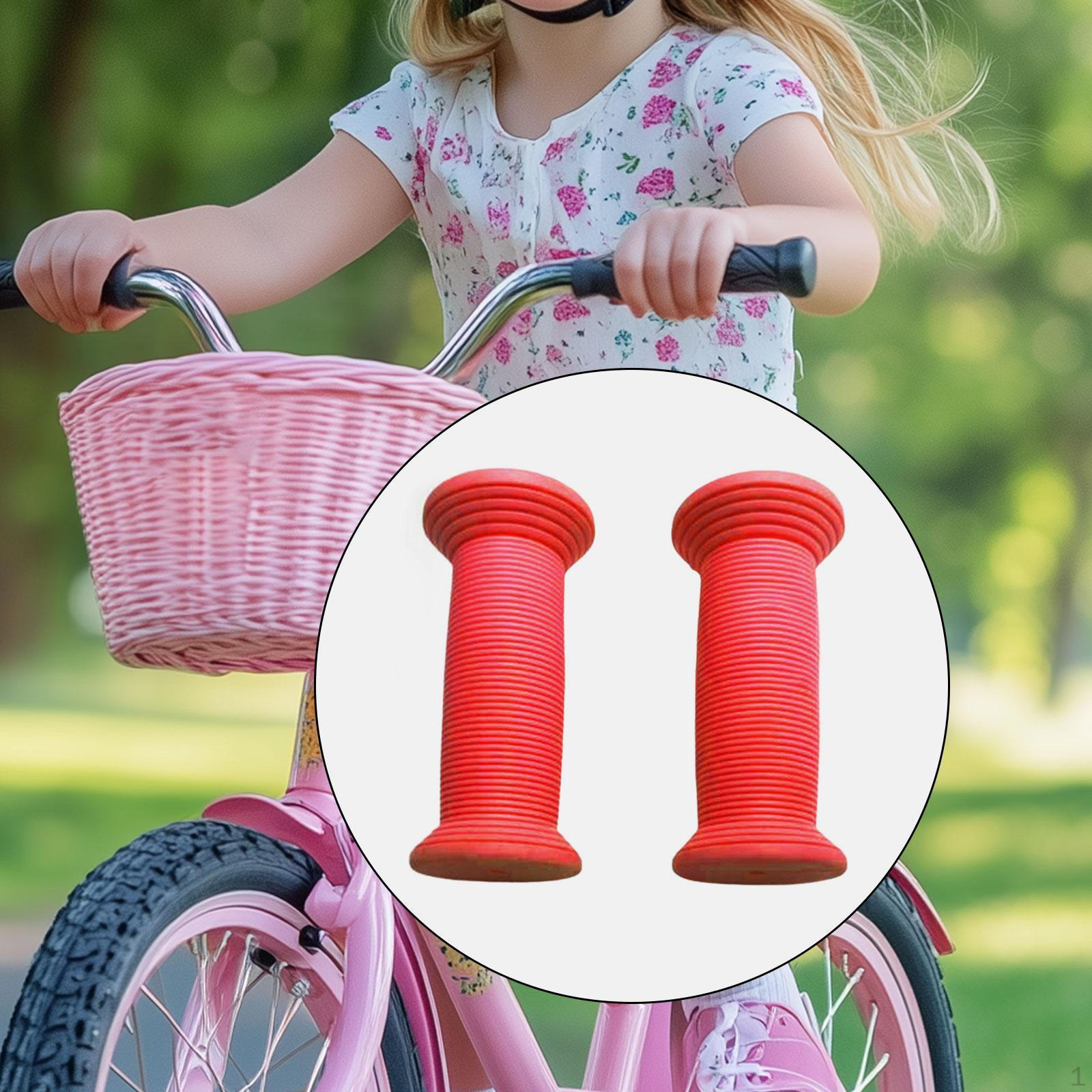 

2 Pieces Kids Handlebar Grips Children s Bike Handlebars Cover Shock Absorption for Boys червоний